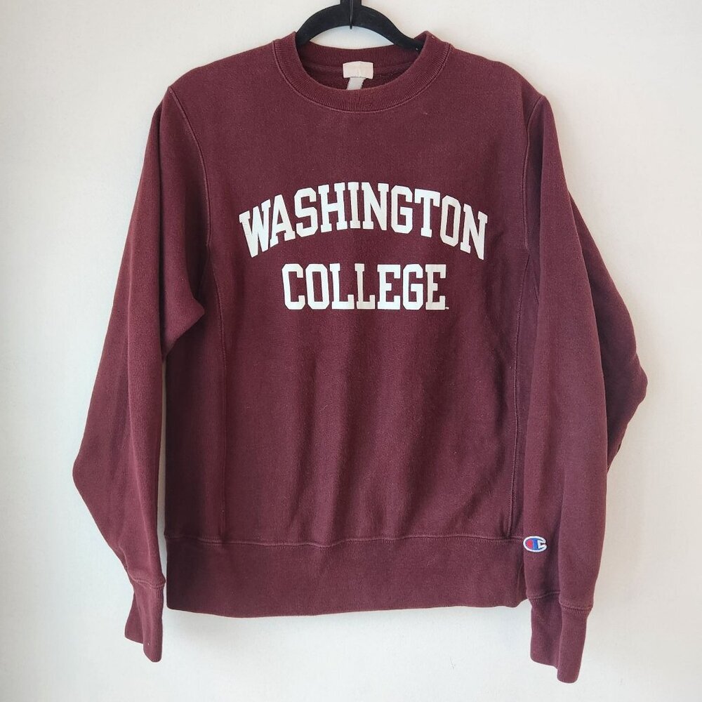 Vintage Champion Reverse Weave Washington College Crewneck Sweatshirt Size S